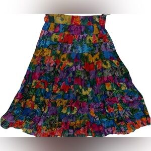 Vintage Bila Of California Full A Line Skirt 60s 70s Floral Hippie Boho Rayon M